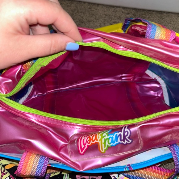 NWT Vintage Unused Condition Lisa Frank Rainbow Chaser Pink Cat Duffel Bag - Picture 8 of 13